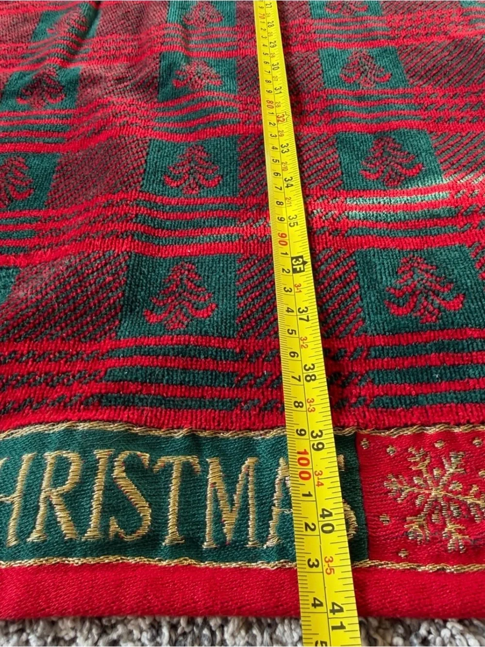 Vintage JCPenney Christmas Towel Set Red Green Plaid Tree Bath Hand Washcloth
